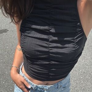 Black Ruched Top